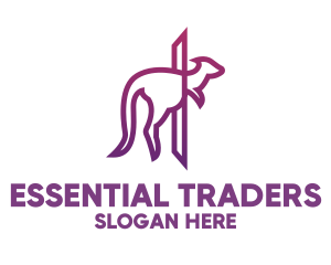 Modern Purple Kangaroo logo design