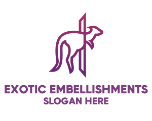 Modern Purple Kangaroo logo design