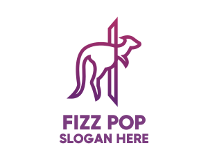 Modern Purple Kangaroo logo design