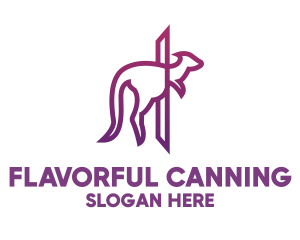 Modern Purple Kangaroo logo design