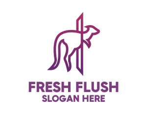 Modern Purple Kangaroo logo design