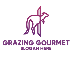 Modern Purple Kangaroo logo design