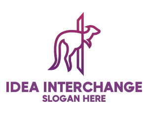 Modern Purple Kangaroo logo design