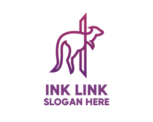 Modern Purple Kangaroo logo design