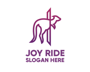 Modern Purple Kangaroo logo design