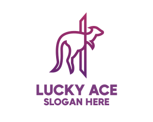 Modern Purple Kangaroo logo design