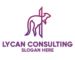 Modern Purple Kangaroo logo design