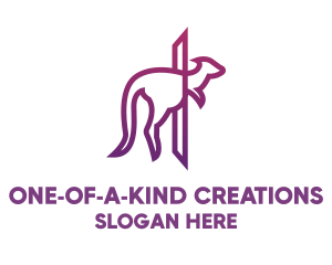 Modern Purple Kangaroo logo design