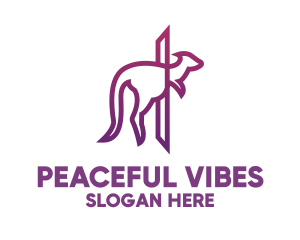 Modern Purple Kangaroo logo design