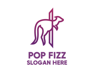 Modern Purple Kangaroo logo design