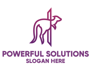 Modern Purple Kangaroo logo design