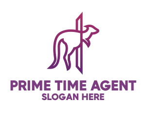 Modern Purple Kangaroo logo design