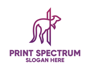 Modern Purple Kangaroo logo design