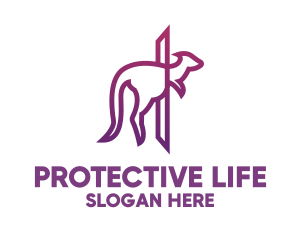 Modern Purple Kangaroo logo design