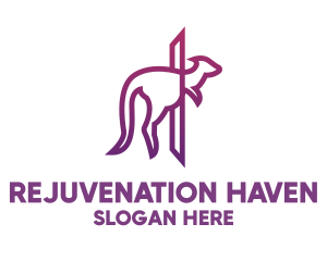 Modern Purple Kangaroo logo design