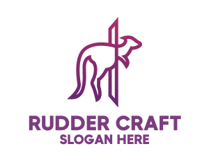 Modern Purple Kangaroo logo design