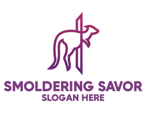 Modern Purple Kangaroo logo design