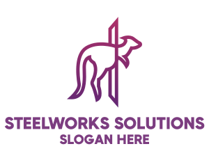 Modern Purple Kangaroo logo design