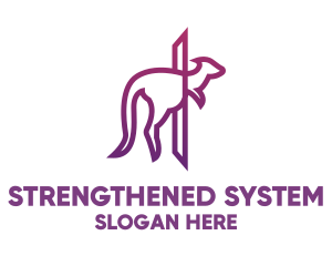 Modern Purple Kangaroo logo design