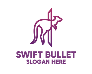 Modern Purple Kangaroo logo design