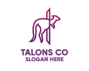 Modern Purple Kangaroo logo design