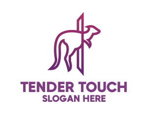 Modern Purple Kangaroo logo design