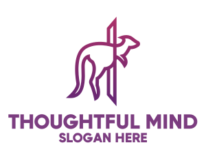 Modern Purple Kangaroo logo design