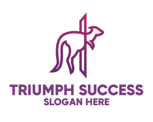 Modern Purple Kangaroo logo design