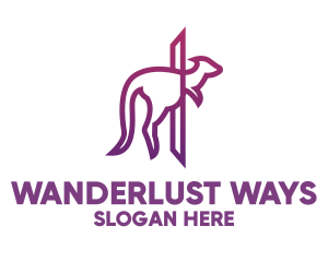 Modern Purple Kangaroo logo design