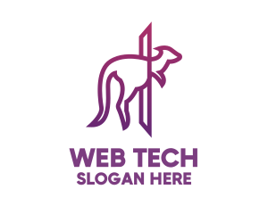 Modern Purple Kangaroo logo design