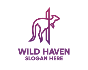 Modern Purple Kangaroo logo