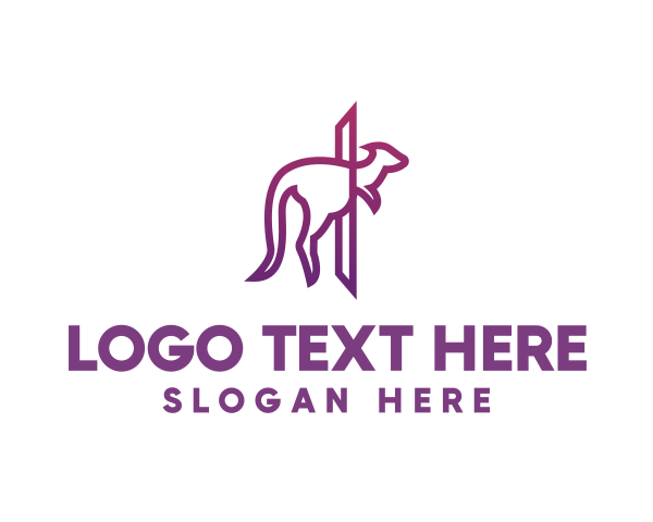 Modern Purple Kangaroo logo