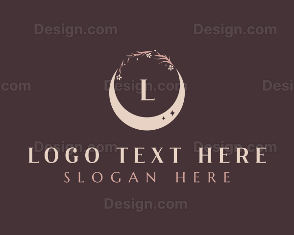 Floral Crescent Moon Logo