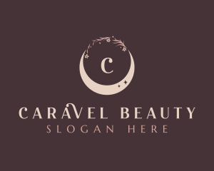 Floral Crescent Moon logo design