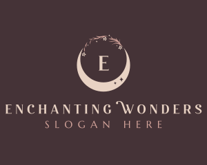 Floral Crescent Moon logo design