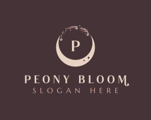 Floral Crescent Moon logo design