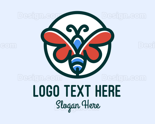 Butterfly Insect Badge Logo