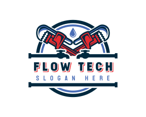 Plumber Pipe Wrench logo design