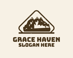 Vintage Hiking Mountain Badge Logo