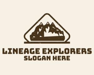 Vintage Hiking Mountain Badge logo design