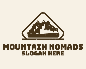 Vintage Hiking Mountain Badge logo design