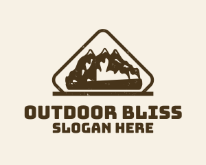 Vintage Hiking Mountain Badge logo design