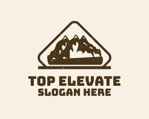 Vintage Hiking Mountain Badge logo design