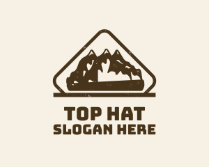 Vintage Hiking Mountain Badge logo design