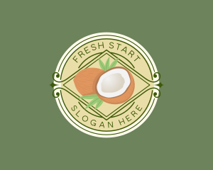 Fresh Coconut Juice logo design