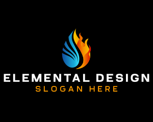 Fire Water Element logo design