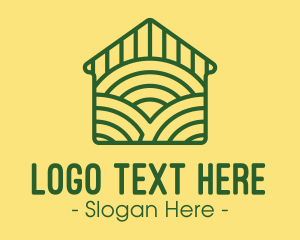 House - Green Farm House logo design