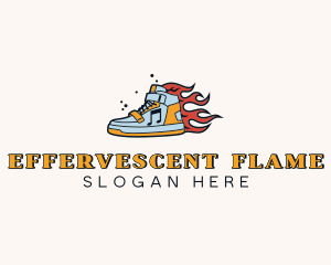 Flame Sneaker Footware logo design