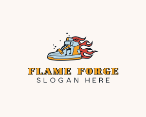 Flame Sneaker Footware logo design