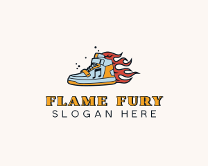 Flame Sneaker Footware logo design